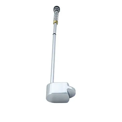 Kludi-Ersatzteil mit Zugknopf, verchromt, für Umstellung in Sanitäranlagen. Das Ersatzteil hat einen langen, schlanken Griff und eine quadratische Basis.